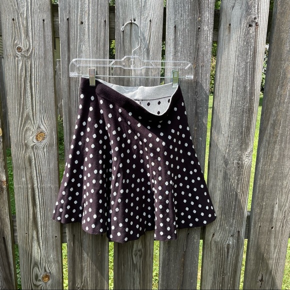 Bethany Mota Dresses & Skirts - COPY - Black and white polka dot mini flare mini skirt